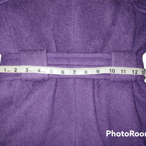 💜1960's-1970's Vintage Purple Wool Belted Coat - Picture 13 of 15